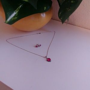 Ruby earrings and necalace